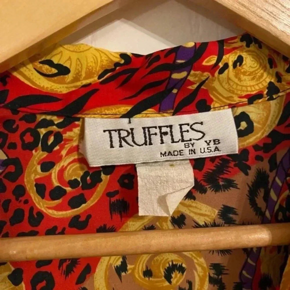 Truffles By YB Vintage 80s Button Down Top Blouse - Picture 2 of 6
